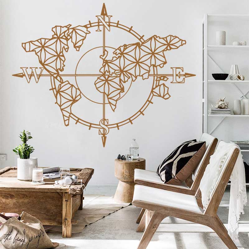 Office Furniture World - Bloem van het leven wereldkaart kompas