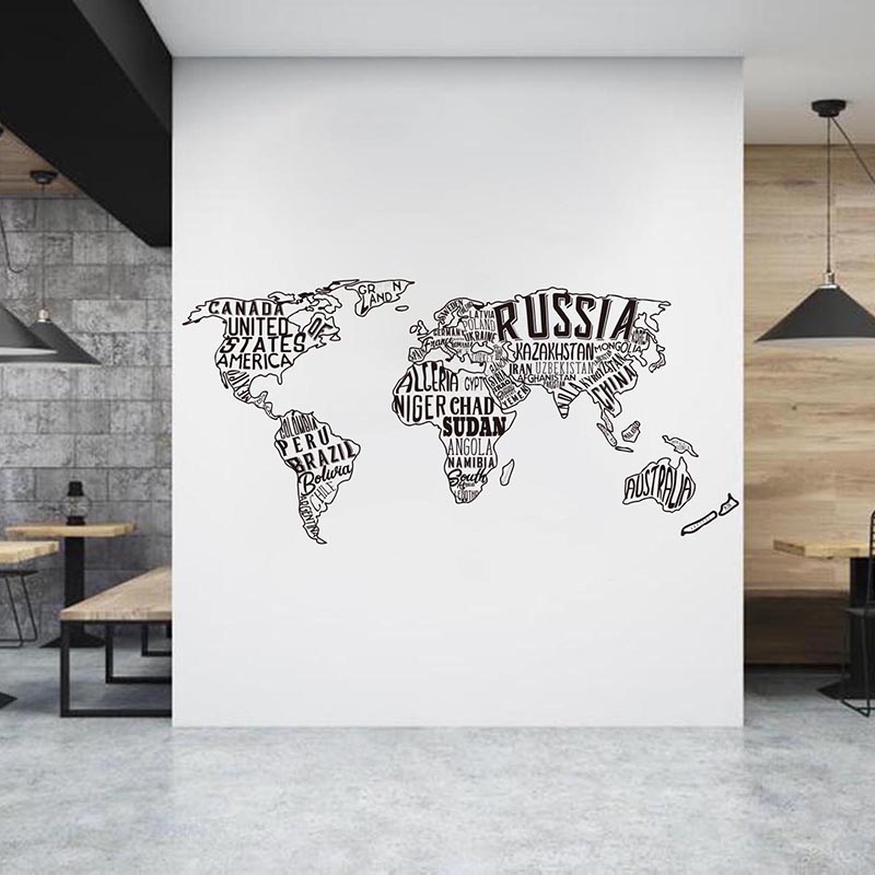 Grote wereldkaart collage muur - Office Furniture World recensie en prijs