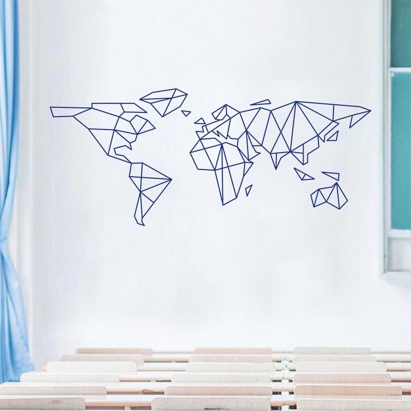Geometrische wereldkaart muurs - Office Furniture World recensie en prijs