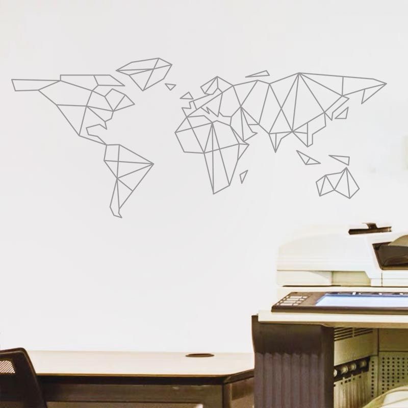 Geometrische wereldkaart muurs - Office Furniture World recensie en prijs