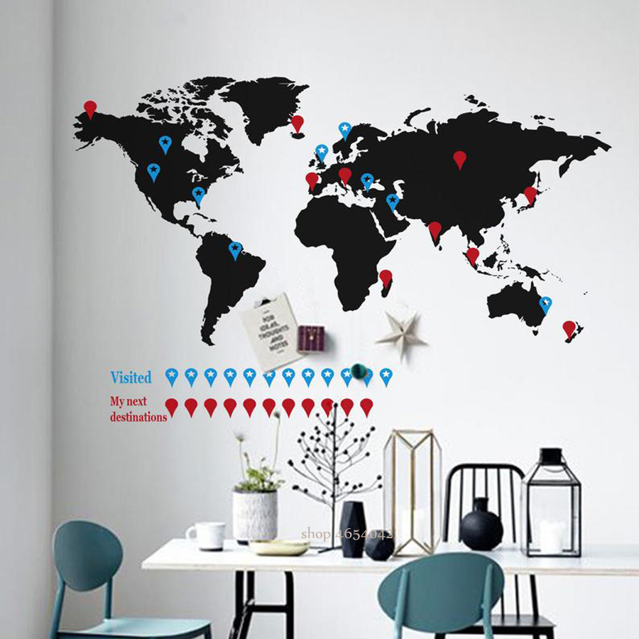 Grote Wereldkaart Muurtattoo R - Office Furniture World recensie en prijs