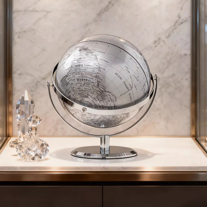 25cm Luxe Zilveren Wereldbol O - Office Furniture World recensie en prijs